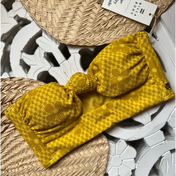 🔥🔥 BILLABONG - Salty Blonde Made Ya Look Knot Bandeau Bikini Top - Picture 11 of 16